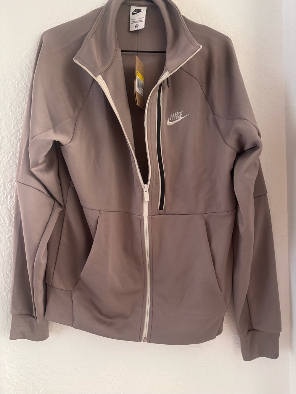 Nike men’s Taupe Full-Zip Athletic Jacket